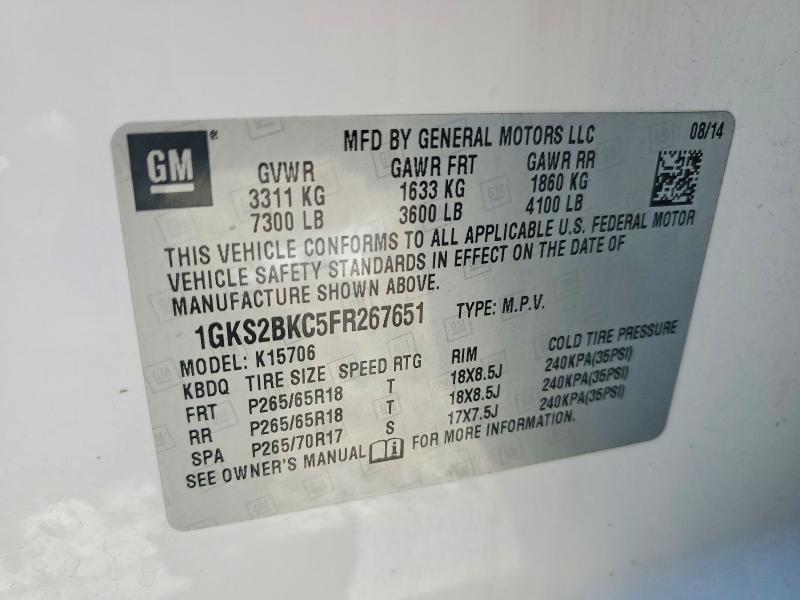 Продаж на аукціоні авто 2015 Gmc Yukon, vin: 1GKS2BKC5FR267651, номер лоту: 56112856