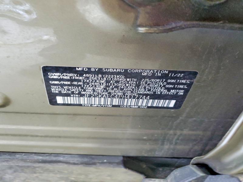 Aukcja sprzedaży 2023 Subaru Forester, vin: JF2SKAEC4PH417744, numer aukcji: 58547496
