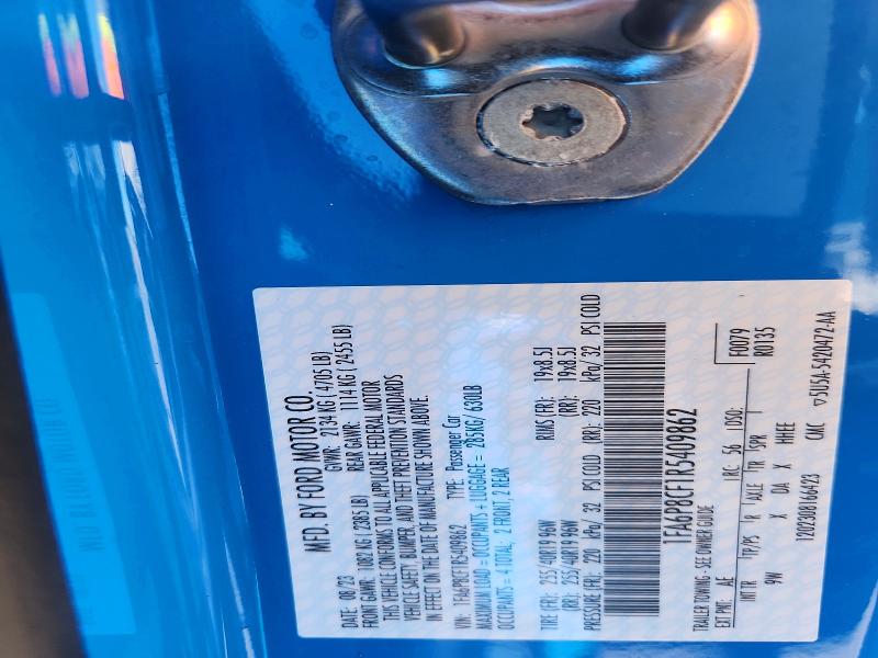 Продажа на аукционе авто 2024 Ford Mustang, vin: 1FA6P8CF1R5409862, номер лота: 58873036