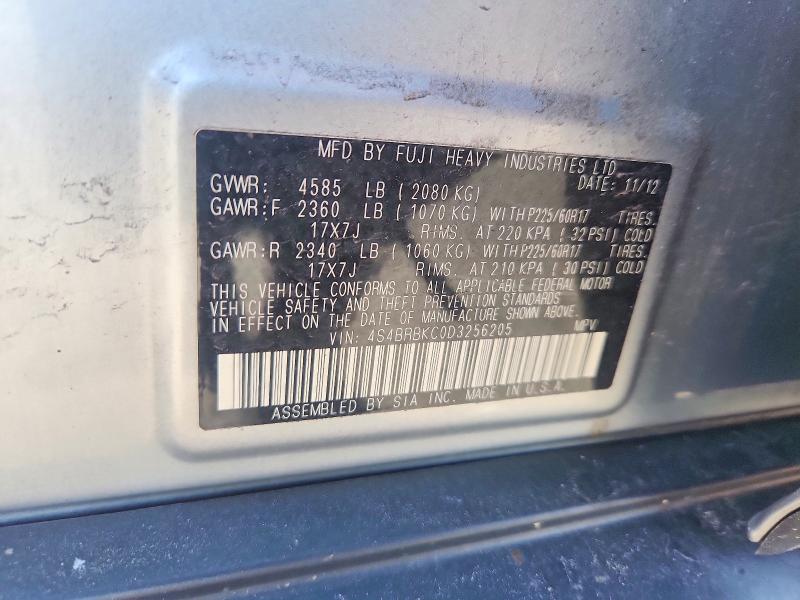 Продаж на аукціоні авто 2013 Subaru Outback, vin: 4S4BRBKC0D3256205, номер лоту: 58004286