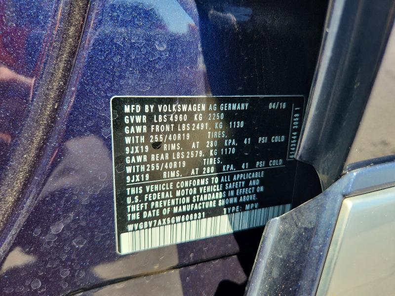 Aukcja sprzedaży 2016 Volkswagen Tiguan, vin: WVGBV7AX5GW606931, numer aukcji: 59269366