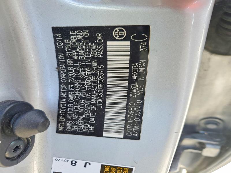 Продажа на аукционе авто 2014 Toyota Prius, vin: JTDKN3DU9E0363915, номер лота: 55493296