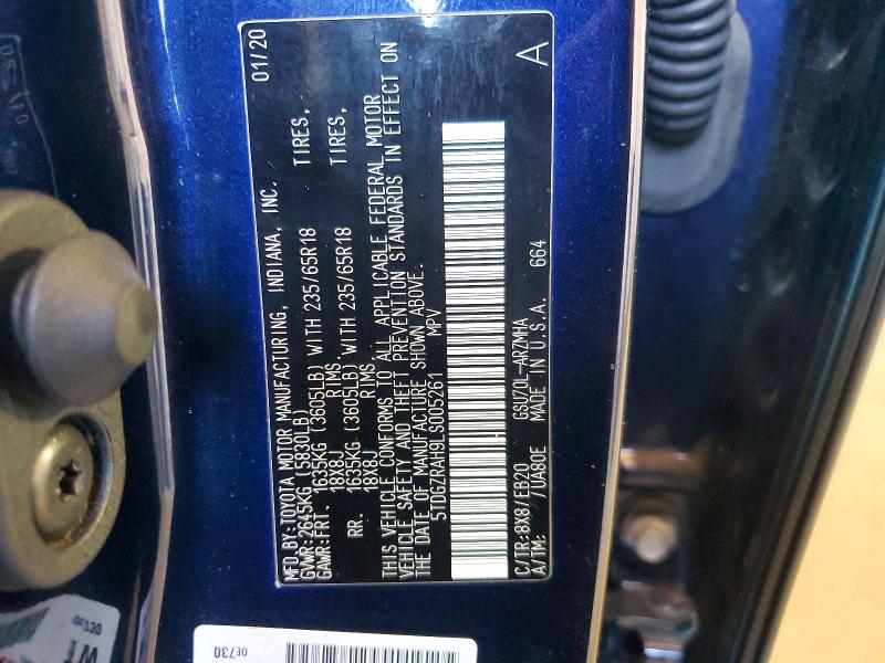 Продажа на аукционе авто 2020 Toyota Highlander, vin: 5TDGZRAH9LS005261, номер лота: 55670206