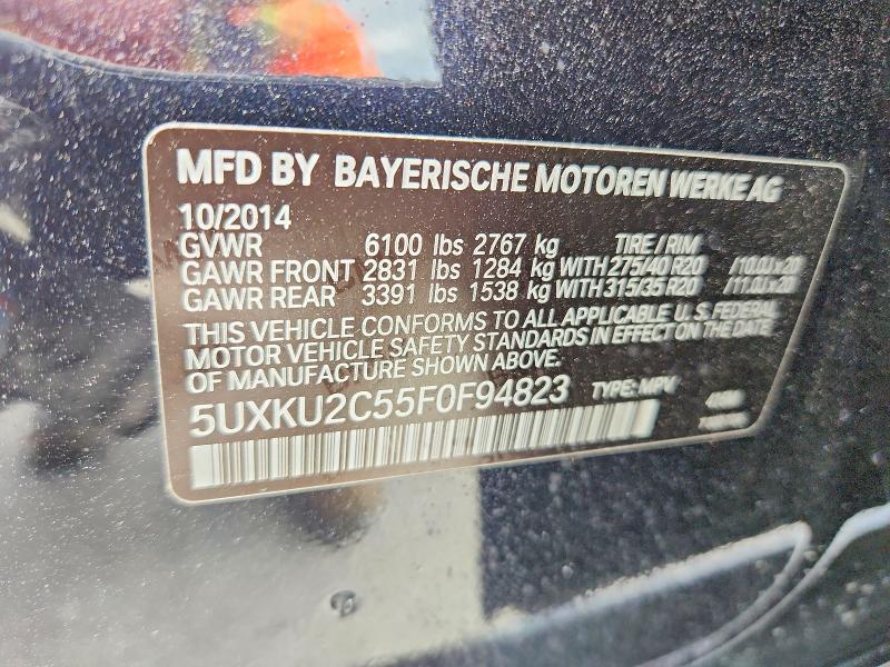 Продажа на аукционе авто 2015 Bmw X6, vin: 5UXKU2C55F0F94823, номер лота: 57325516