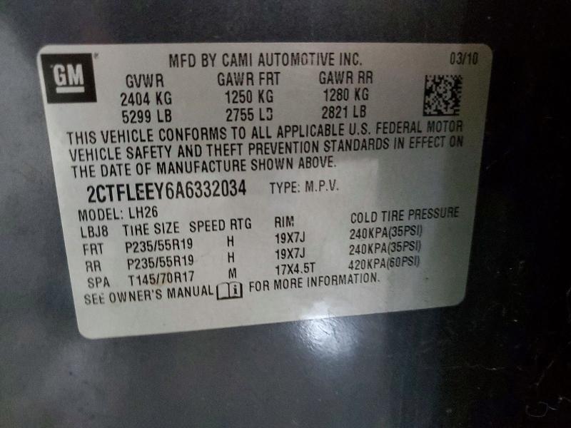 Aukcja sprzedaży 2010 Gmc Terrain, vin: 2CTFLEEY6A6332034, numer aukcji: 56680676