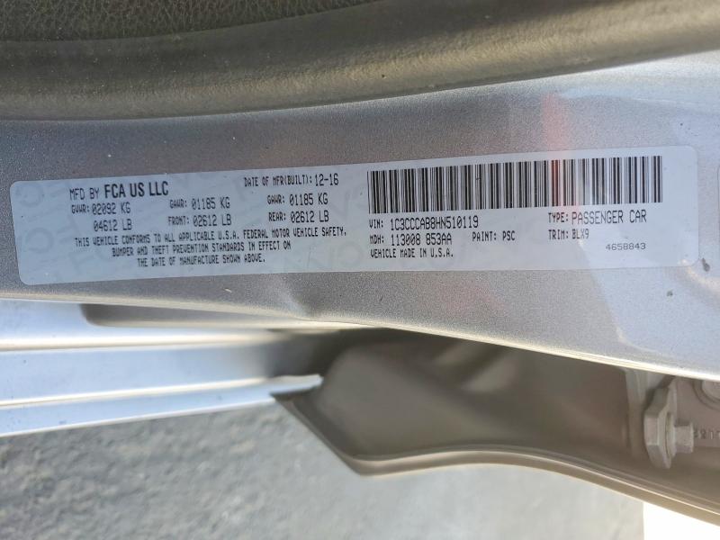 56105916 :رقم المزاد ، 1C3CCCAB8HN510119 vin ، 2017 Chrysler 200 مزاد بيع