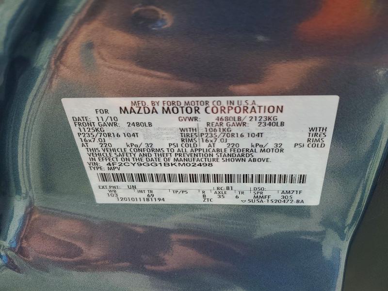 55898986 :رقم المزاد ، 4F2CY9GG1BKM02498 vin ، 2011 Mazda Tribute مزاد بيع