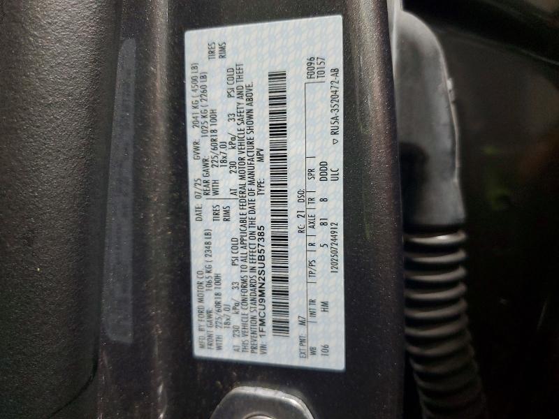 Продаж на аукціоні авто 2025 Ford Escape, vin: 1FMCU9MN2SUB57385, номер лоту: 58109086
