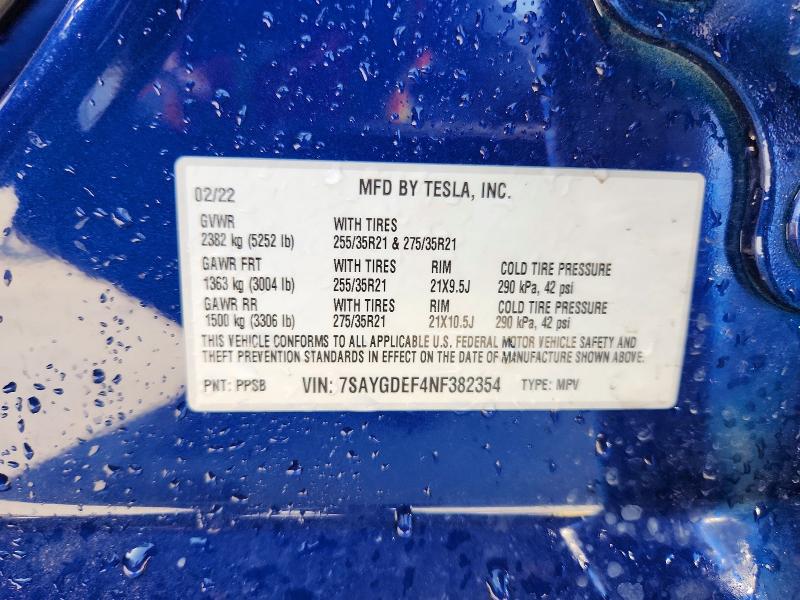 Aukcja sprzedaży 2022 Tesla Model Y, vin: 7SAYGDEF4NF382354, numer aukcji: 58716016