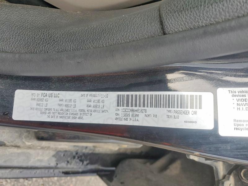 Продаж на аукціоні авто 2017 Chrysler 200, vin: 1C3CCCAB6HN510278, номер лоту: 56711326