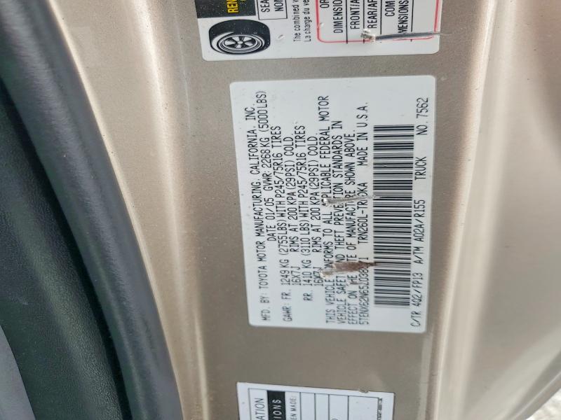 Aukcja sprzedaży 2005 Toyota Tacoma, vin: 5TENX62N65Z038871, numer aukcji: 55686126