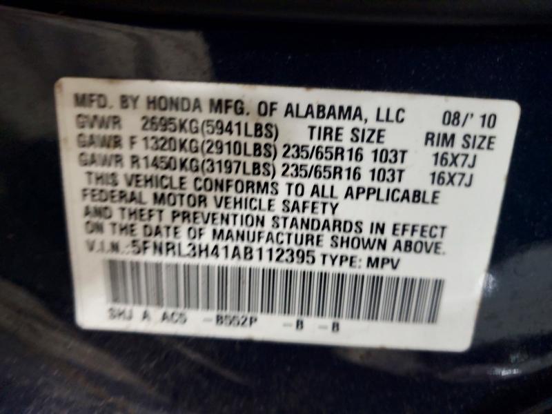 Продаж на аукціоні авто 2010 Honda Odyssey, vin: 5FNRL3H41AB112395, номер лоту: 58815166