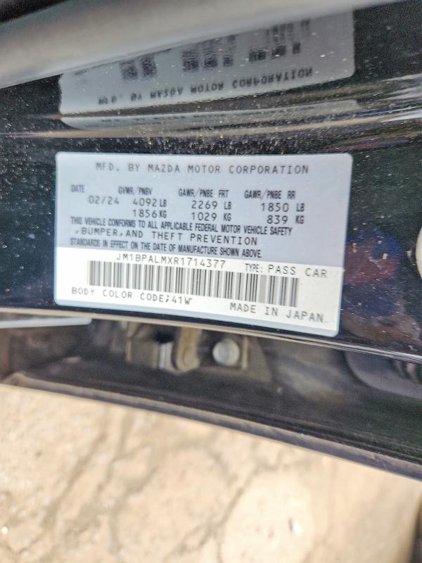 2024 Mazda 3 მანქანა იყიდება აუქციონზე, vin: JM1BPALMXR1714377, აუქციონის ნომერი: 57392746