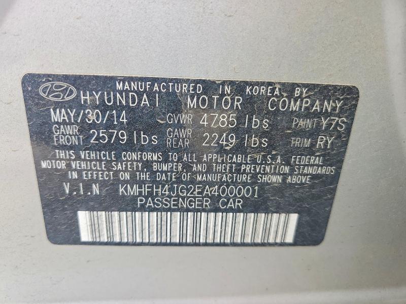 Aukcja sprzedaży 2014 Hyundai Azera, vin: KMHFH4JG2EA400001, numer aukcji: 56260346