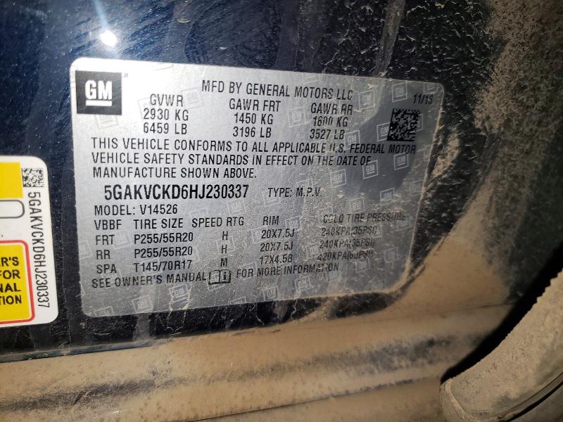Продажа на аукционе авто 2017 Buick Enclave, vin: 5GAKVCKD6HJ230337, номер лота: 55931916
