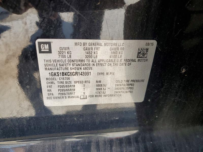 2016 Gmc Yukon მანქანა იყიდება აუქციონზე, vin: 1GKS1BKC6GR143991, აუქციონის ნომერი: 55450206