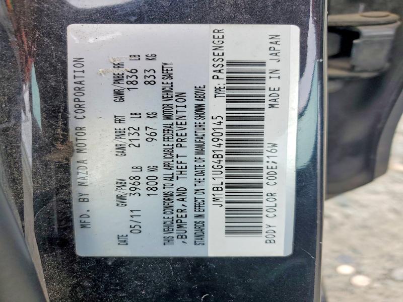 59628476 :رقم المزاد ، JM1BL1UG4B1490145 vin ، 2011 Mazda 3 مزاد بيع