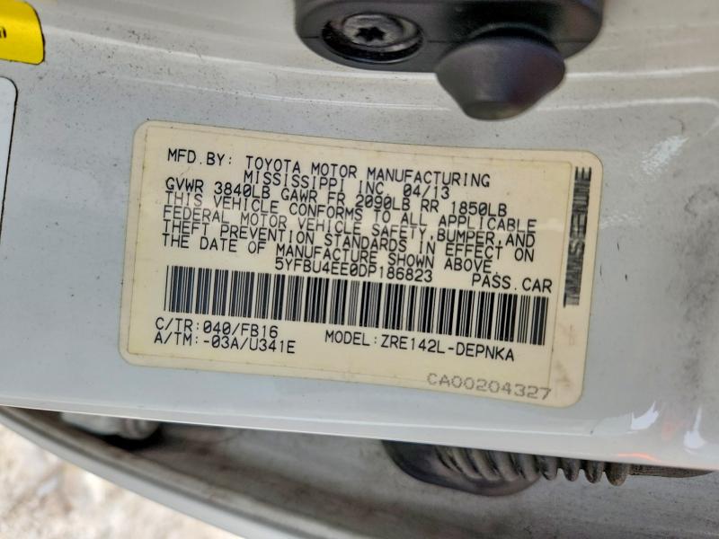 Aukcja sprzedaży 2013 Toyota Corolla, vin: 5YFBU4EE0DP186823, numer aukcji: 56756946