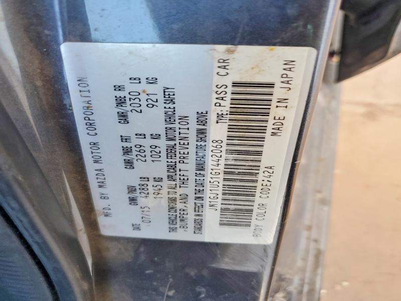 Aukcja sprzedaży 2016 Mazda 6, vin: JM1GJ1U51G1442068, numer aukcji: 58974186