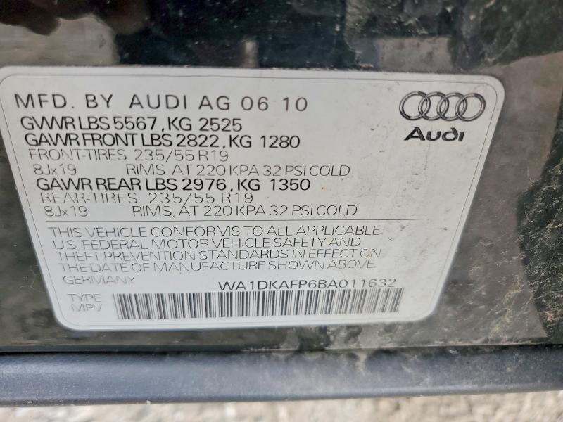 Aukcja sprzedaży 2011 Audi Q5, vin: WA1DKAFP6BA011632, numer aukcji: 56739126