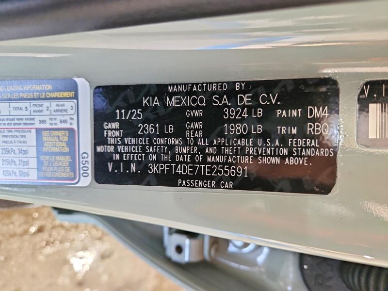 2026 Kia K4 მანქანა იყიდება აუქციონზე, vin: 3KPFT4DE7TE255691, აუქციონის ნომერი: 59113906