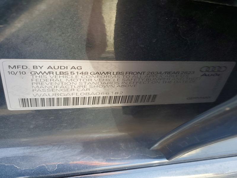 58488796 :رقم المزاد ، WAUBGAFL0BA066182 vin ، 2011 Audi S4 مزاد بيع