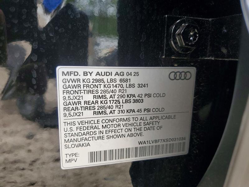 Aukcja sprzedaży 2025 Audi Q7, vin: WA1LVBF7XSD031034, numer aukcji: 58363286
