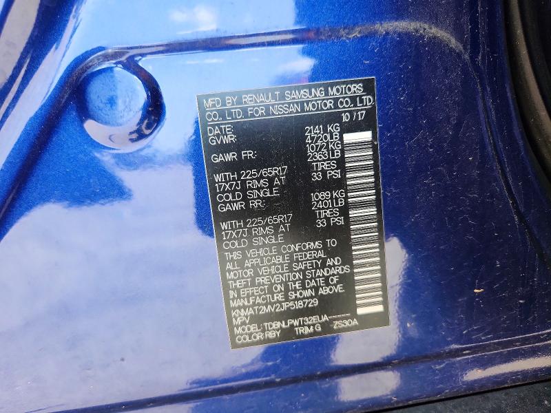 55335586 :رقم المزاد ، KNMAT2MV2JP518729 vin ، 2018 Nissan Rogue مزاد بيع