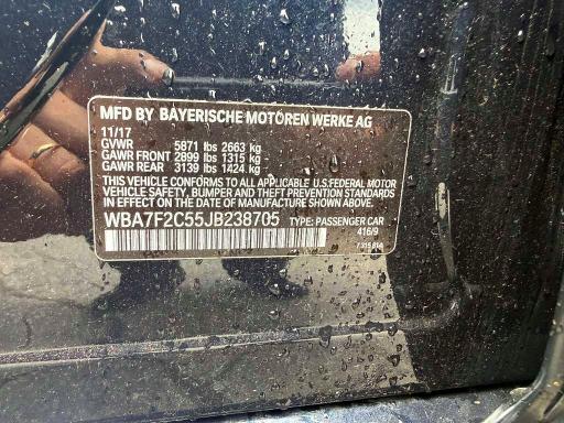 Продажа на аукционе авто 2018 Bmw 750, vin: WBA7F2C55JB238705, номер лота: 55922896