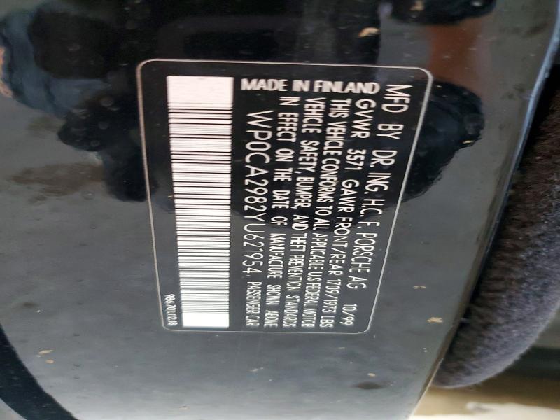 Продажа на аукционе авто 2000 Porsche Boxster, vin: WP0CA2982YU621954, номер лота: 58409736