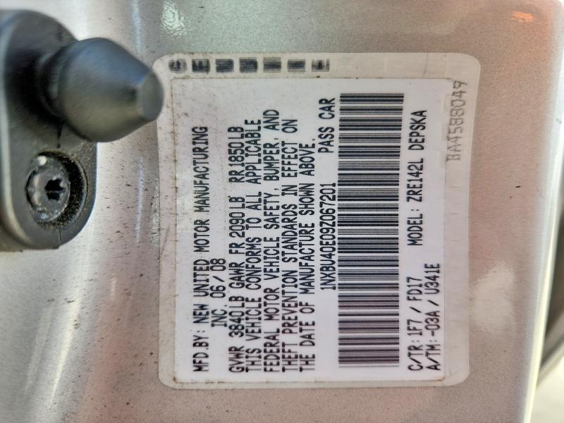Aukcja sprzedaży 2009 Toyota Corolla, vin: 1NXBU40E09Z067201, numer aukcji: 56846536