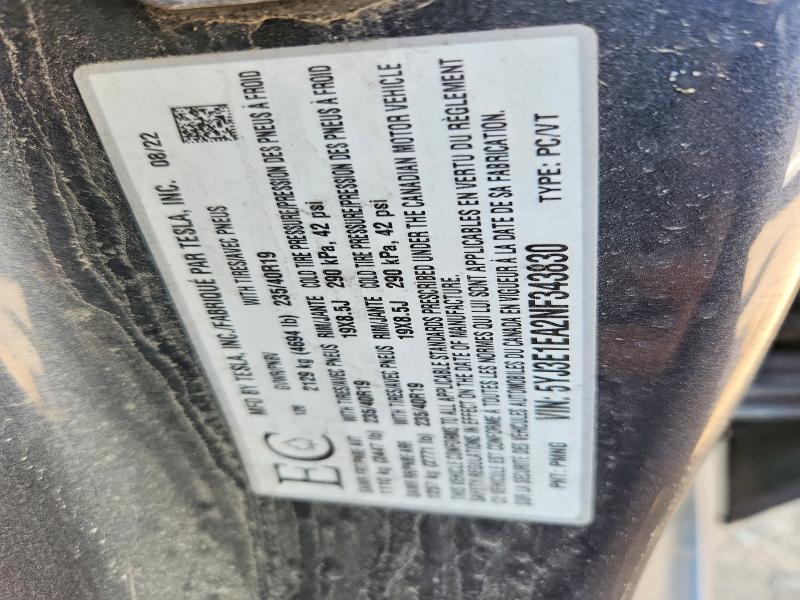 Продажа на аукционе авто 2022 Tesla Model 3, vin: 5YJ3E1EA2NF343830, номер лота: 53895646