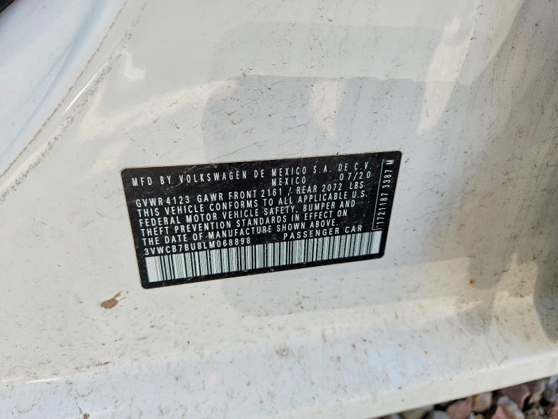 2020 Volkswagen Jetta მანქანა იყიდება აუქციონზე, vin: 3VWCB7BU8LM068898, აუქციონის ნომერი: 52641506