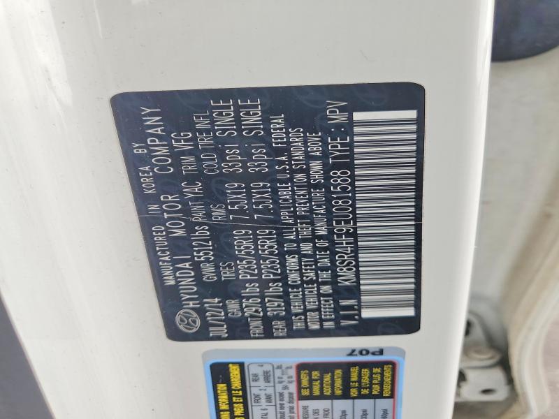 2014 Hyundai Santa Fe მანქანა იყიდება აუქციონზე, vin: KM8SR4HF9EU081588, აუქციონის ნომერი: 57707366