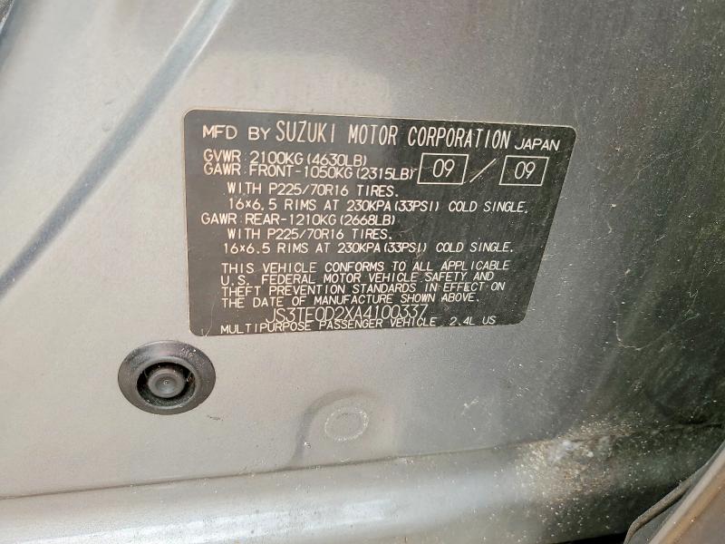 Продаж на аукціоні авто 2010 Suzuki Grand Vitara, vin: JS3TE0D2XA4100337, номер лоту: 57244106