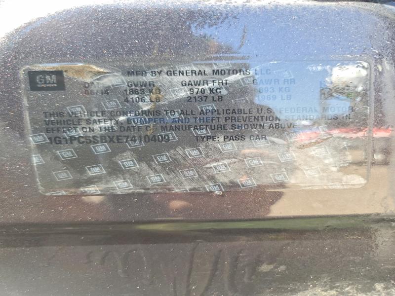 58532626 :رقم المزاد ، 1G1PC5SBXE7410409 vin ، 2014 Chevrolet Cruze مزاد بيع