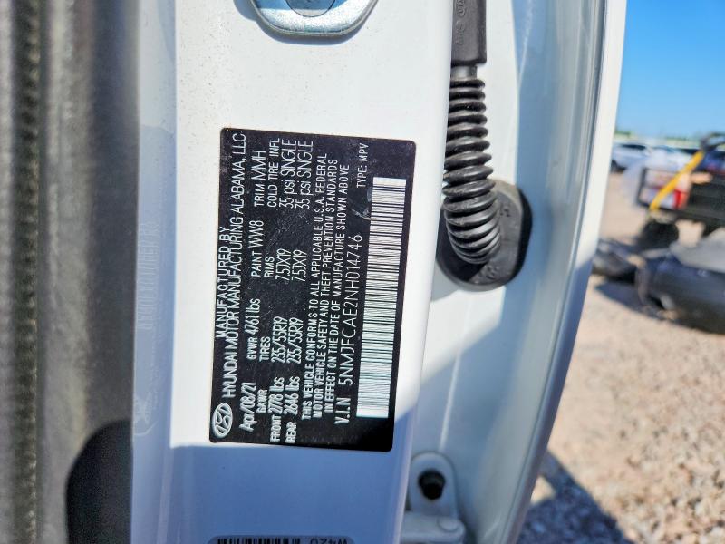 58976916 :رقم المزاد ، 5NMJFCAE2NH014746 vin ، 2022 Hyundai Tucson مزاد بيع
