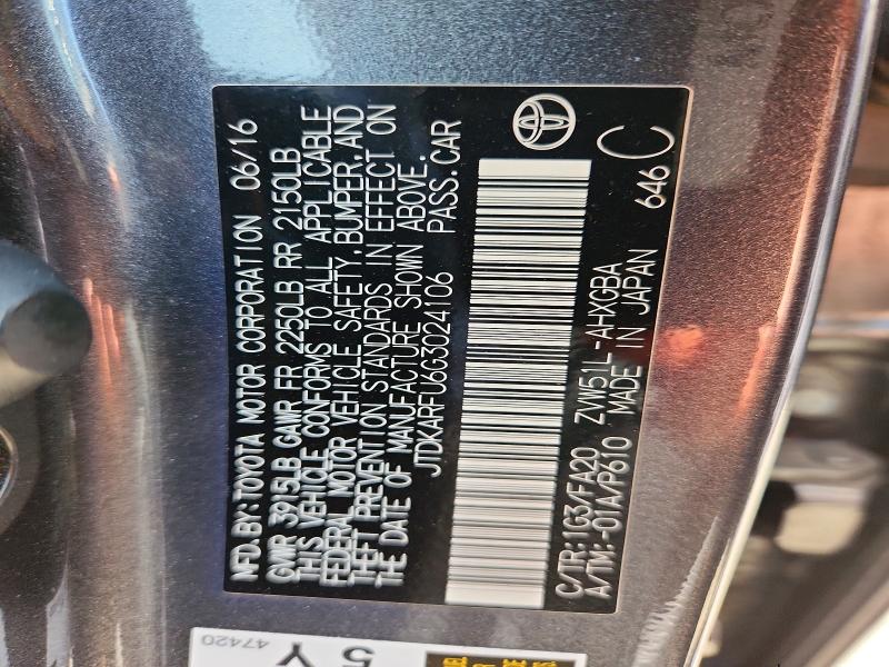 Aukcja sprzedaży 2016 Toyota Prius, vin: JTDKARFU6G3024106, numer aukcji: 56642276