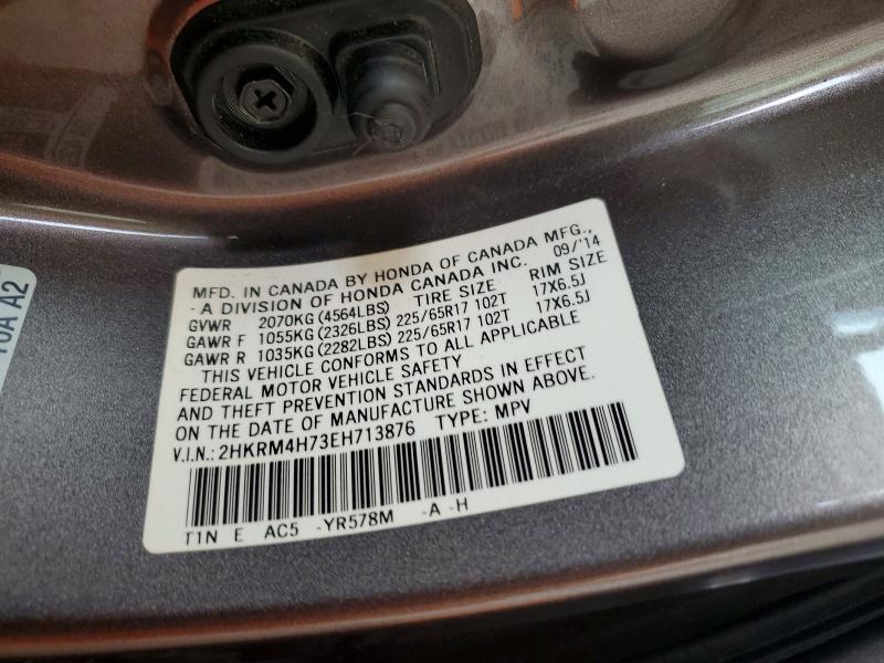 Продажа на аукционе авто 2014 Honda Cr-v, vin: 2HKRM4H73EH713876, номер лота: 56802596