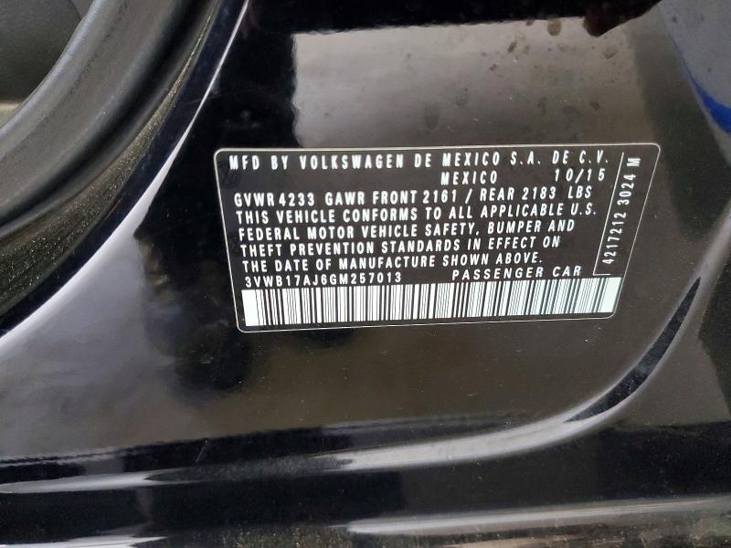 Aukcja sprzedaży 2016 Volkswagen Jetta, vin: 3VWB17AJ6GM257013, numer aukcji: 79135055