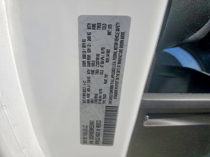 57618496 :رقم المزاد ، 3C6LRVBG5ME539941 vin ، 2021 Ram Promaster 1500 مزاد بيع