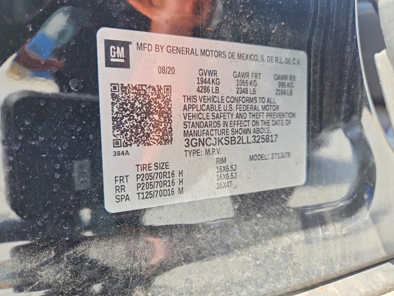 55867996 :رقم المزاد ، 3GNCJKSB2LL325817 vin ، 2020 Chevrolet Trax مزاد بيع
