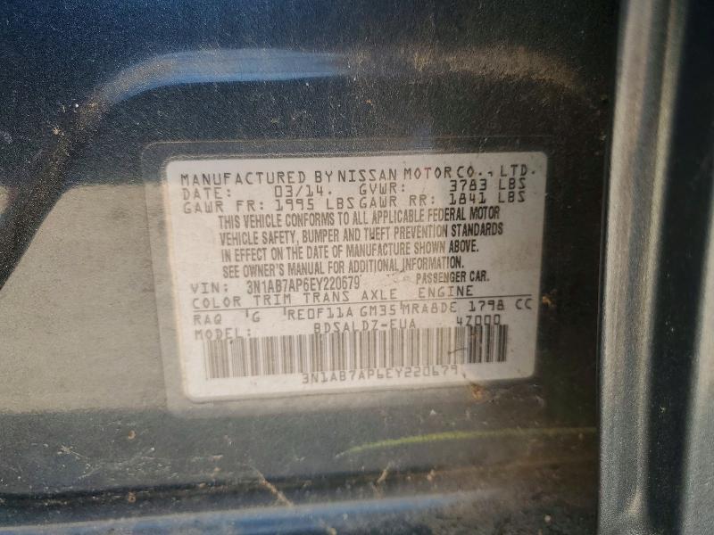 Aukcja sprzedaży 2014 Nissan Sentra, vin: 3N1AB7AP6EY220679, numer aukcji: 58113356