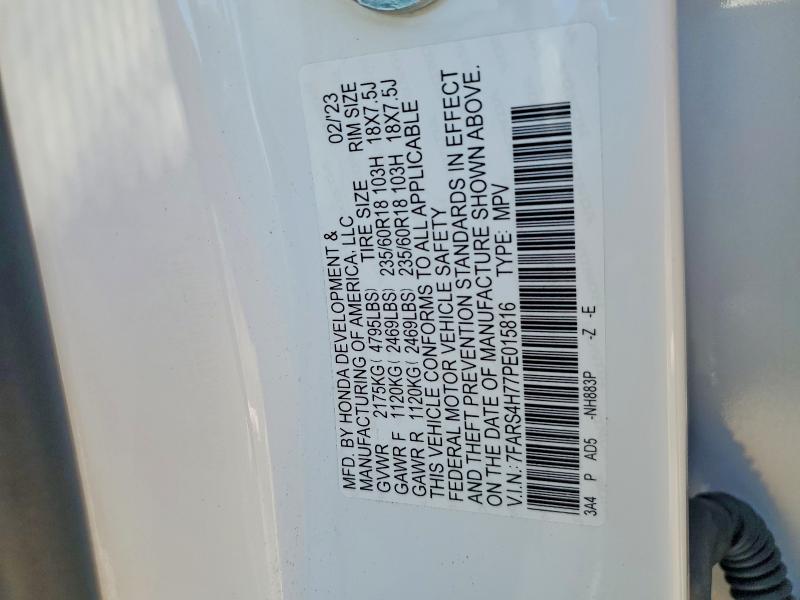 58214456 :رقم المزاد ، 7FARS4H77PE015816 vin ، 2023 Honda Cr-v مزاد بيع