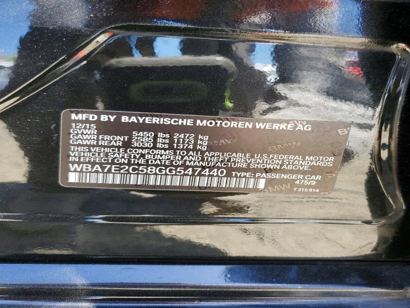 Продаж на аукціоні авто 2016 Bmw 740, vin: WBA7E2C58GG547440, номер лоту: 56641706