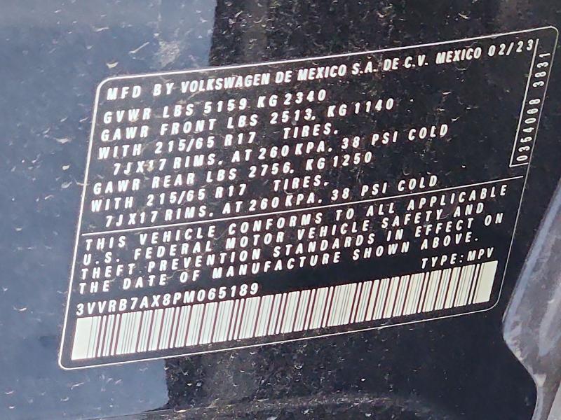 55972326 :رقم المزاد ، 3VVRB7AX8PM065189 vin ، 2023 Volkswagen Tiguan مزاد بيع