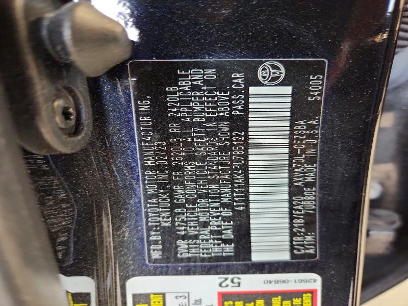 Auction sale of the 2023 Toyota Camry, vin: 4T1T11AK4PU785122, lot number: 57582276