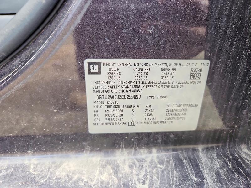 2014 Gmc Sierra მანქანა იყიდება აუქციონზე, vin: 3GTU2WEJ2EG299090, აუქციონის ნომერი: 55985946