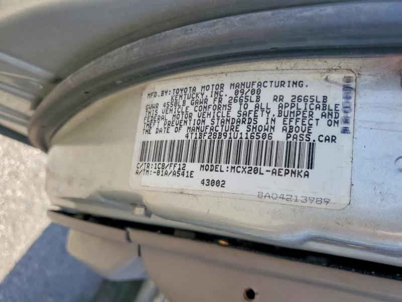 2001 Toyota Avalon მანქანა იყიდება აუქციონზე, vin: 4T1BF28B91U116506, აუქციონის ნომერი: 57418056