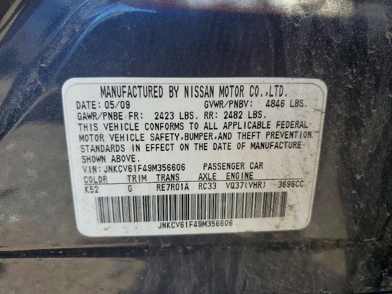 Продаж на аукціоні авто 2009 Infiniti G37 Sedan, vin: JNKCV61F49M356606, номер лоту: 56537726